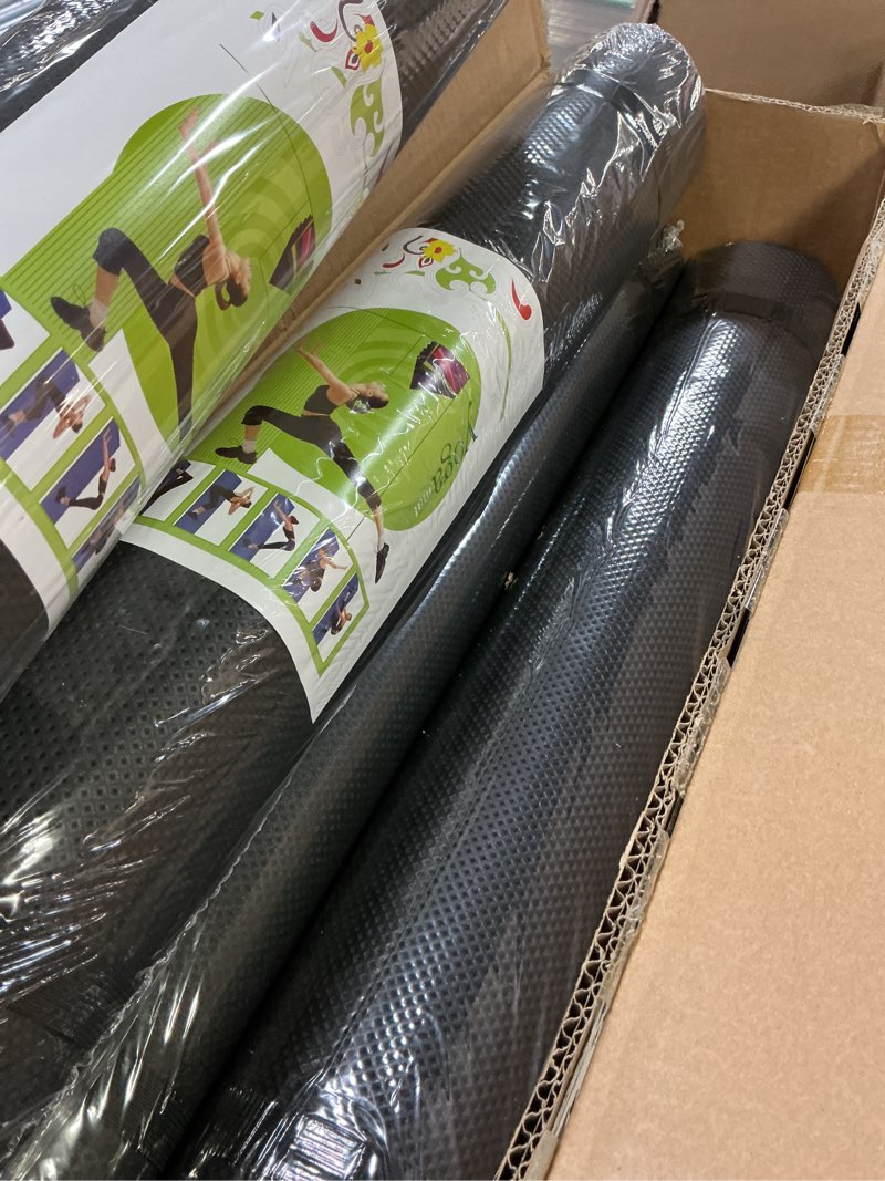 Condition photo showing New/Like New for 10 Pack Yoga Mats Bulk, 68'' x 24'' x 4mm Thick Black Yoga Mats for Kids and Adults, Anti-Slip Tear-Resistant Exercise Mat for Fitness Stretching Home Workout Gym and Studio