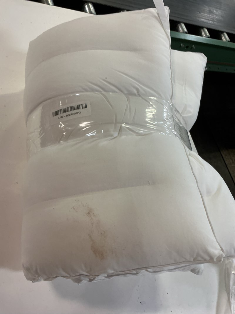 Condition photo showing As Is for minupwell ultra flat pillows for sleeping thin, 7d high support 2.5 inch height ultra thin pillows,slim bed pillows for stomach sleeper,standard size -18x26 in white standard(pack of 1)