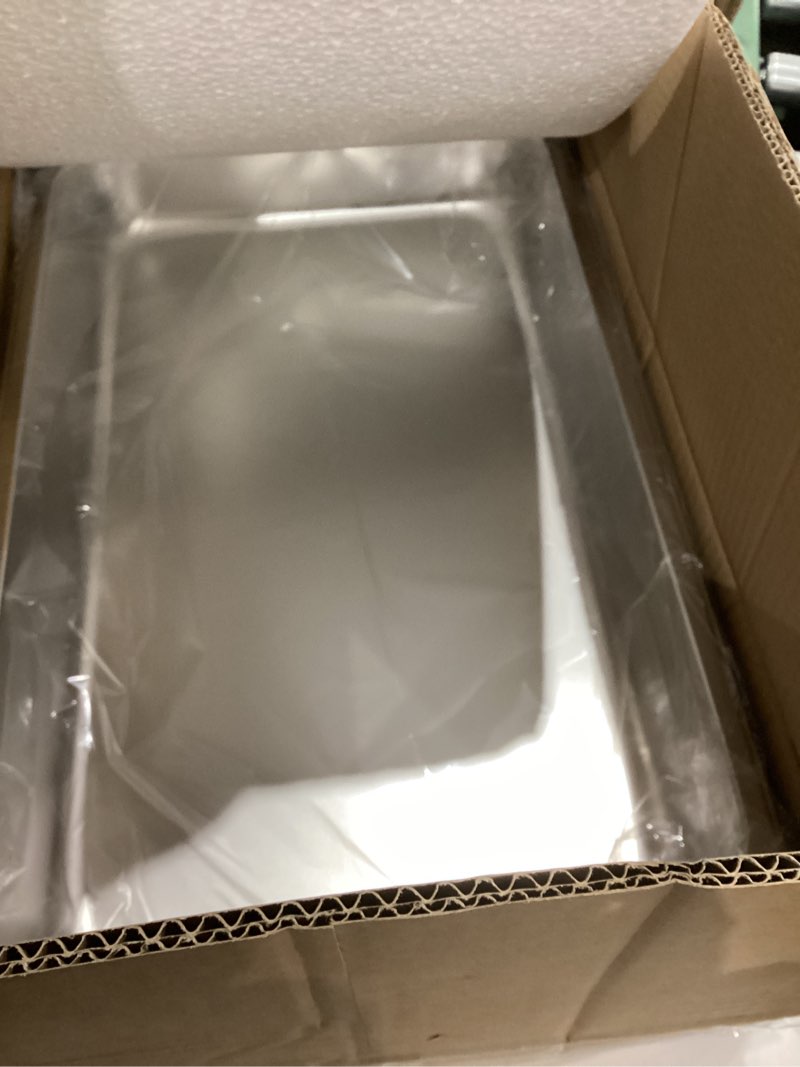 Condition photo showing item condition for 6 Pack Hotel Pans Full Size 2.5" Deep Stainless Steel Steam Table Pan, 20.8" L x 12.8" W 22 Gauge Metal Commercial Catering Food Pans Anti Jam Food Storage Containers 1/1 SIZE 2.5 INCH