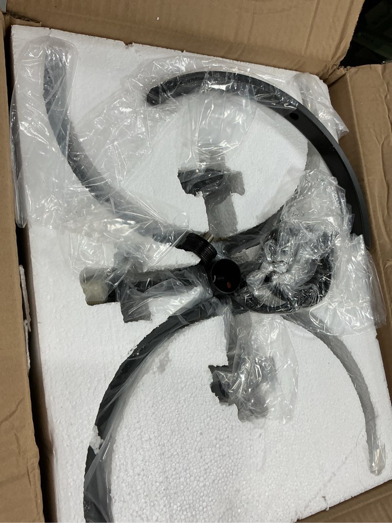 Condition photo showing Good Condition for mercasa 4 light modern sputnik chandelier with globe amber glass shades,16.5" black mid century indu