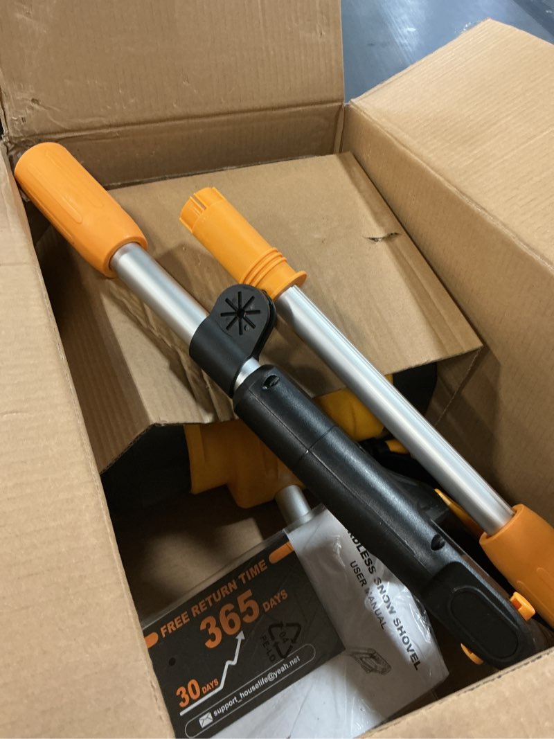 Condition photo showing As Is for Cordless Snow Shovel Compatible with DeWalt 20V MAX Battery (Tool Only), 11" Lightweight Electric Snow Blower with 20FT Max Throw & Adjustable Handle, Snow Thrower for Driveway, Deck, Patio & Steps