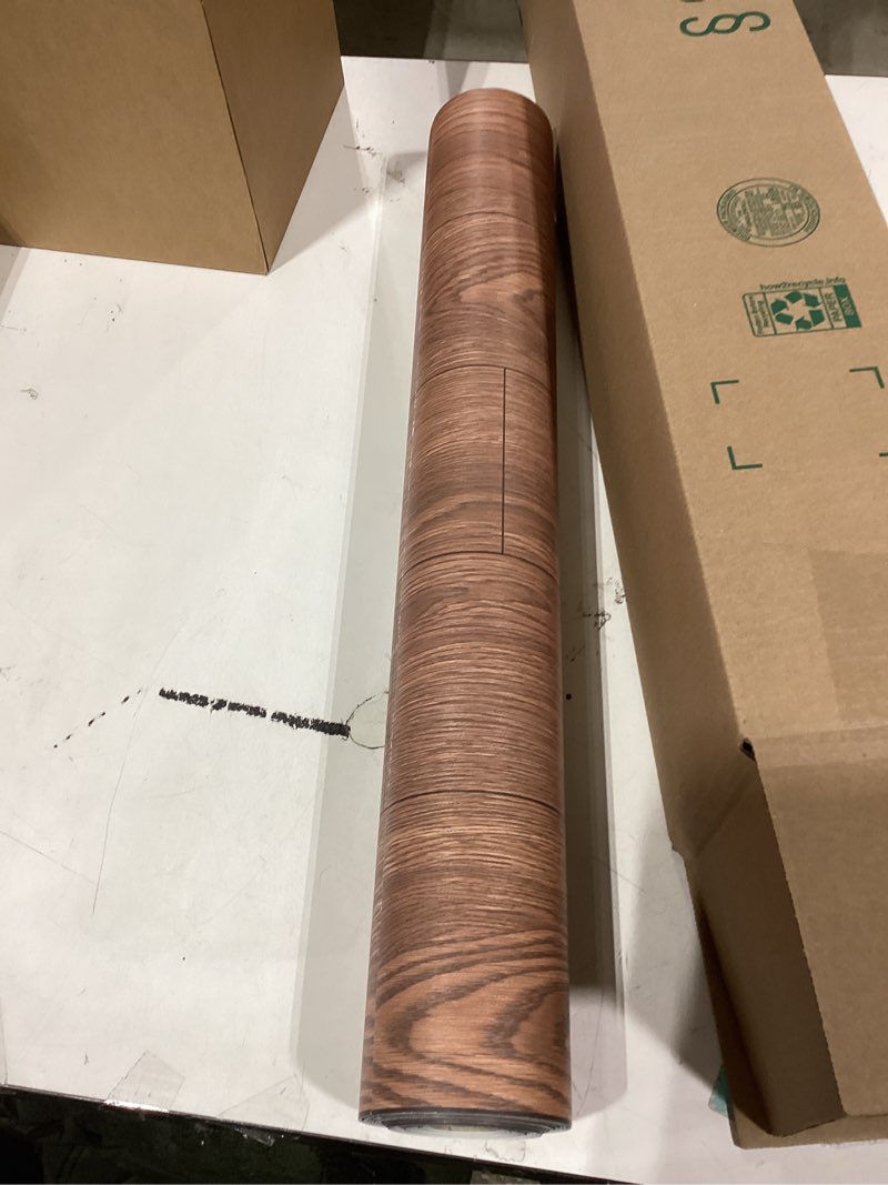 Condition photo showing Good Condition for Oxdigi Peel and Stick Vinyl Flooring Roll 24"x 393"/ 64 Sq.Ft, Self Adhesive Vinyl Wood Flooring Planks Floor Tiles Stickers Waterproof for Bathroom Living Room Bedroom Kitchen RV, Walnut Wood Plank 24"Wx 393"L (64 Sq.Ft) Walnut Wood Plank