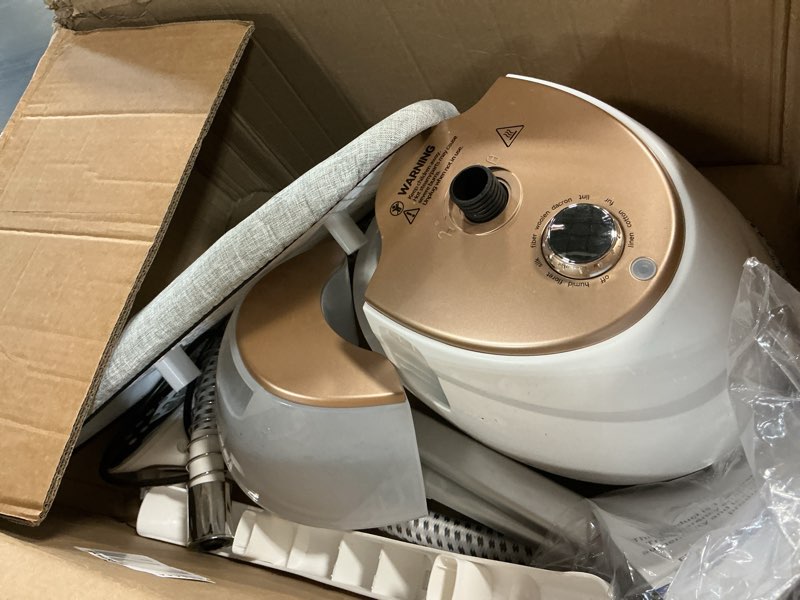 Condition photo showing As Is for hapais steamer for clothes,1800w standing garment steamer with 30s fast heat,2l tank for 1 hour,professional clothes steamers for 10 fabric modes,2-in-1 flat & hanging ironing gold