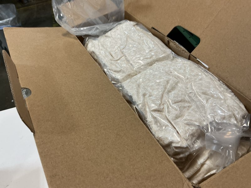 Condition photo showing Good Condition for snuggle sac buttery ivory bedding blankets twin size 60x80, super soft blankets warm cozy knit fuzzy plush blanket for sofa, bed, living room, heather ivory, 60x80 inches heather ivory twin (60"x80")