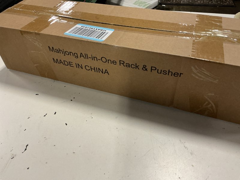 Condition photo showing New/Like New for 19.7'' clear mahjong racks with pushers, 4 piece set mahjong all-in-one tile pusher and rack, american mahjong accessories (transparent)