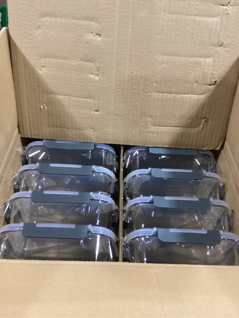 Condition photo showing Good Condition for KOMUEE 10 Packs 30 oz Glass Meal Prep Containers,Glass Food Storage Containers with Lids,Airtight Lunch Bento Boxes,Microwave,Freezer and Dishwasher,Gray
