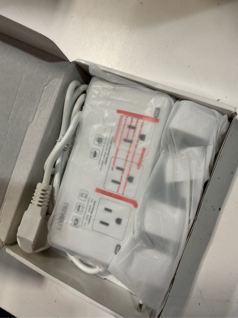 Condition photo showing Good Condition for 2000w voltage converter us to europe for hair dryer, 220v to 110v converter for european travel with 3 ac 2 usbc 2 usba ports, european travel plug adapter with plug white