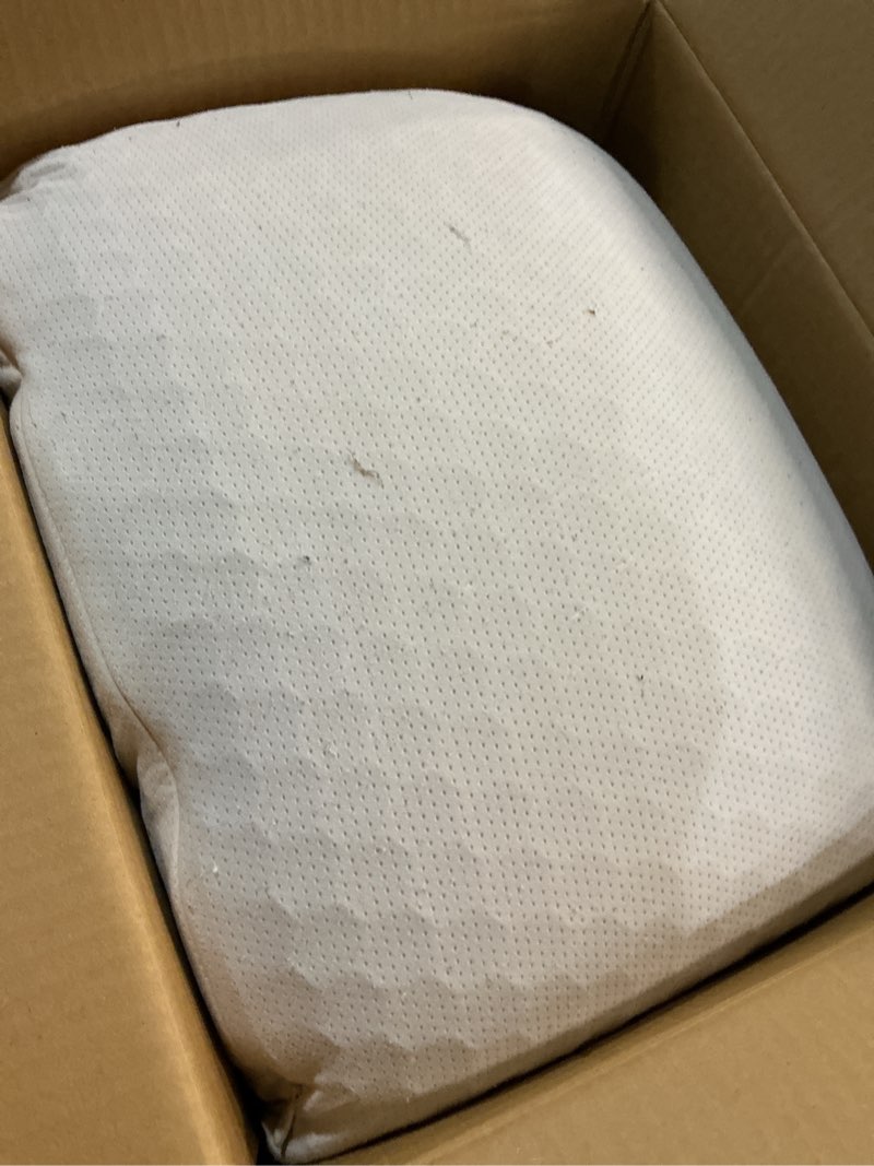 Condition photo showing As Is for purple harmony pillow – standard, medium feel, med height - talalay latex foam cooling pillow for combo or side sleepers, 360º hex gelflex grid for no-pressure support and luxurious weightless feel standard – medium