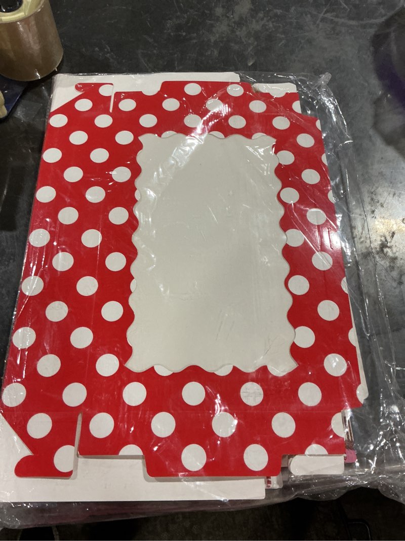 Condition photo showing As Is for 30 pcs valentine's day treat boxes with window 12 x 8 x 2.5 inch valentine cookies boxes candy bakery container for valentine favors weddings candy sweet crafts party favor supplies