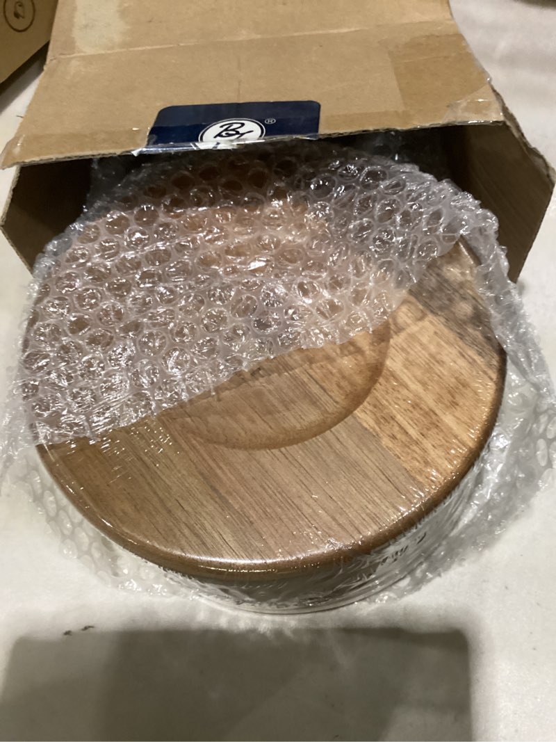 Condition photo showing Good Condition for acacia wood round dinner plates 6 inch - serving tray & platters for home decor, food, vegetables, fruit, charcuterie, appetizer (set of 4 wooden charger) 6 inch round 4pcs