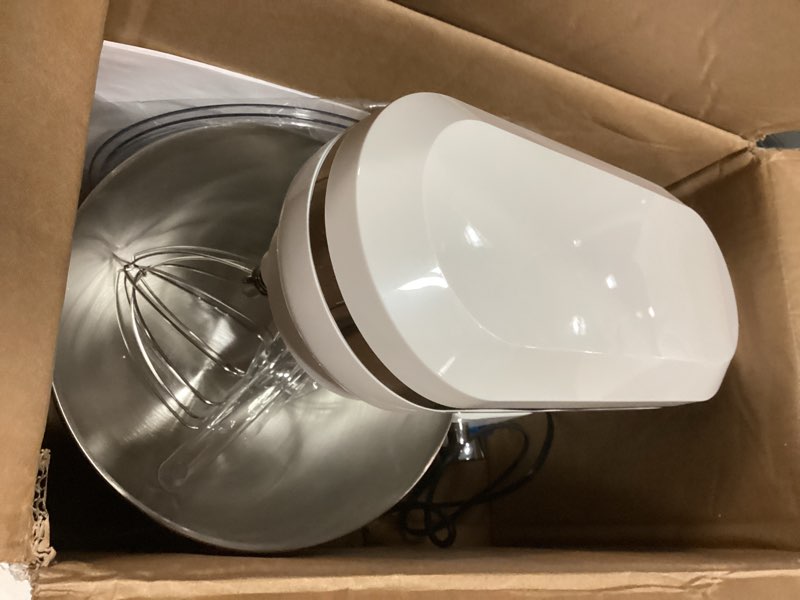 Condition photo showing As Is for HOWORK Electric Stand Mixer,10+p Speeds With 6.5QT Stainless Steel Bowl,Dough Hook, Wire Whip & Beater,for Most Home Cooks,Cream White