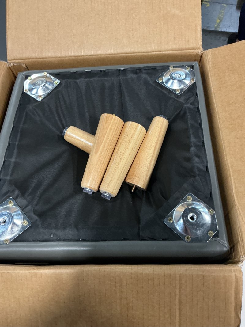 Condition photo showing Good Condition for Dog Stairs for Small Dogs 16" H - Upgraded Non-Slip Dog Ramp for Bed and Couch, Foldable 2-in-1 Pet Ramp and Ottoman, Pet Stairs for Puppy, Pet Steps with Solid Wood Frame (Grey)