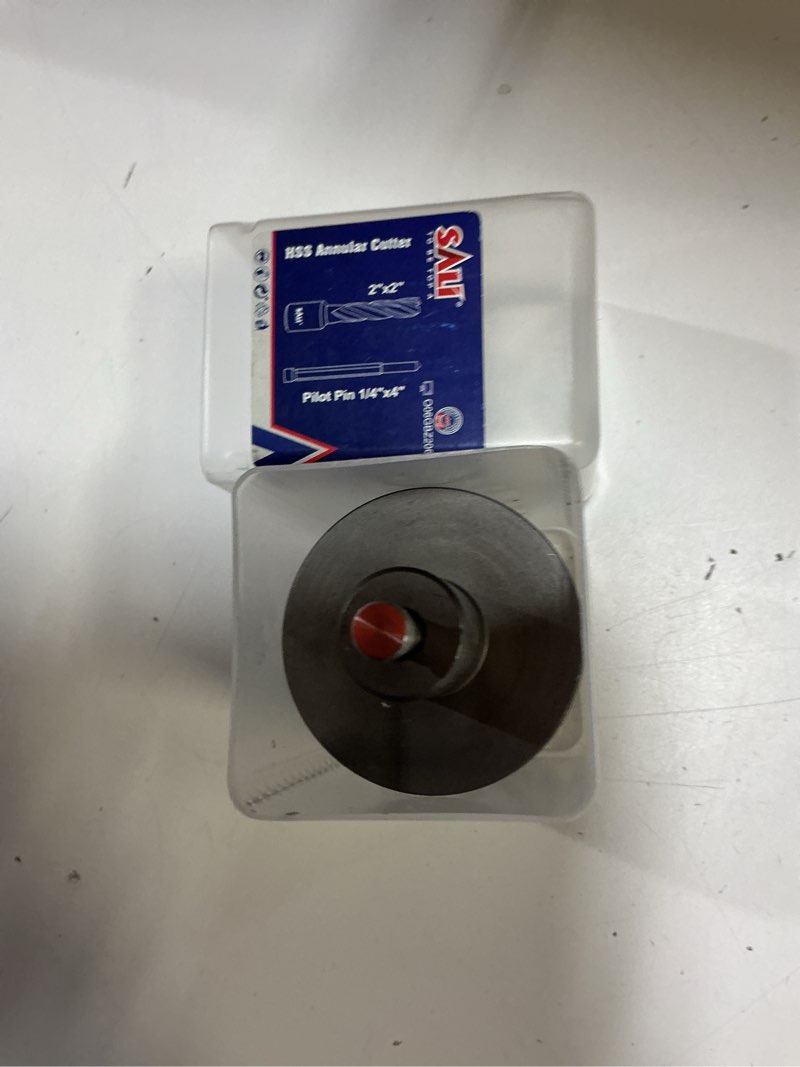 Condition photo showing Good Condition for sali annular cutter diameter 2 inch with weldon shank 3/4" (with 2 flats) cutting depth 2" mag drill bit for magnetic drill press hss fully ground drill with one 1/4"*4" pilot pin 2"*2" 1