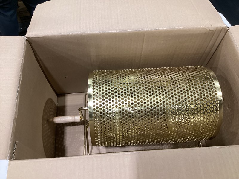 Condition photo showing Good Condition for Raffle Drum, Thickened Metal Raffle Ticket Spinner Box with Sealing Tape, Silent Design Raffle Ticket Cage with Wooden Turning Handle & Stable Tripod Stand for Lottery Games, Raffle Balls