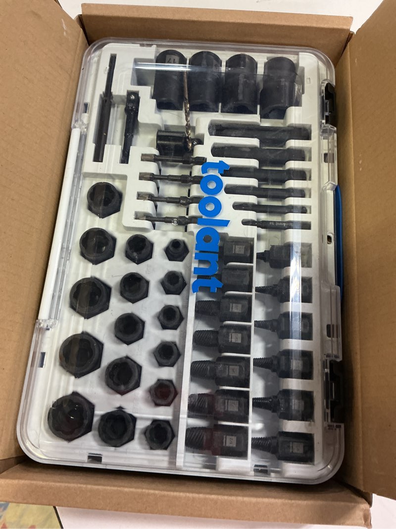 Condition photo showing Good Condition for toolant 46pcs impact bolt extractor kit, bolt & nut remover socket tool kit, stripped bolt extractor for damaged screws and bolts