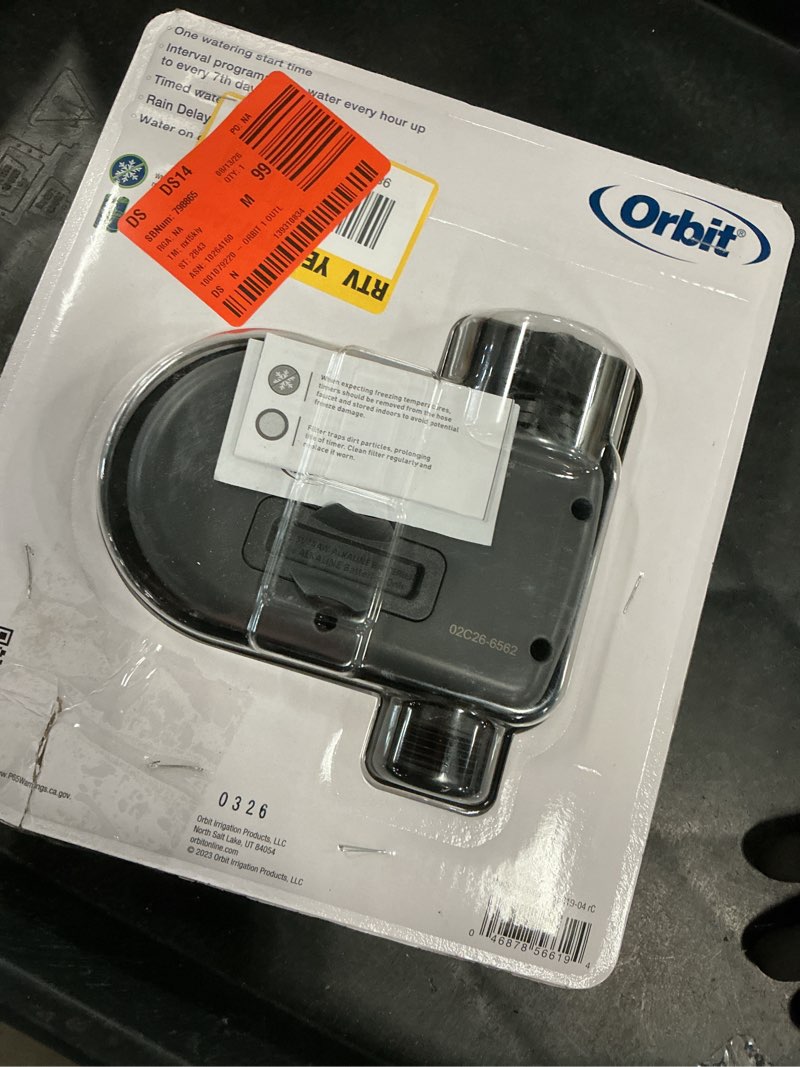Condition photo showing As Is for 1-outlet hose faucet timer