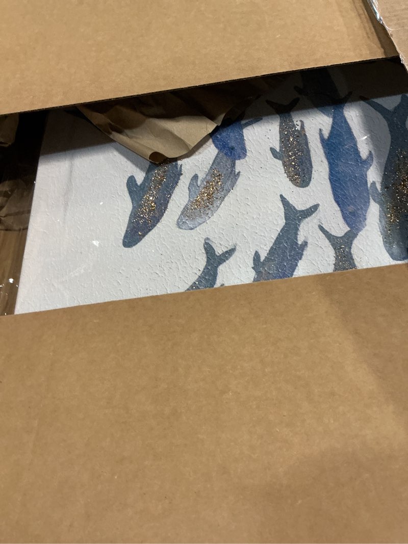 Condition photo showing New/Like New for chudanhao blue and white wall decor animal decorative paintings fish canvas wall art 30"x40" office decorations artwork for bedroom 40"l x 30"w blue