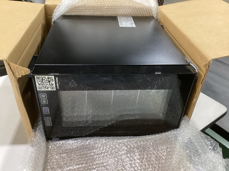 Condition photo showing As Is for black+decker 2.4 cu. ft. beverage cooler, beverage fridge with double pane glass door, drink fridge and beverage refrigerator with 76-can capacity for home bar, home office and more 76 cans, not tested