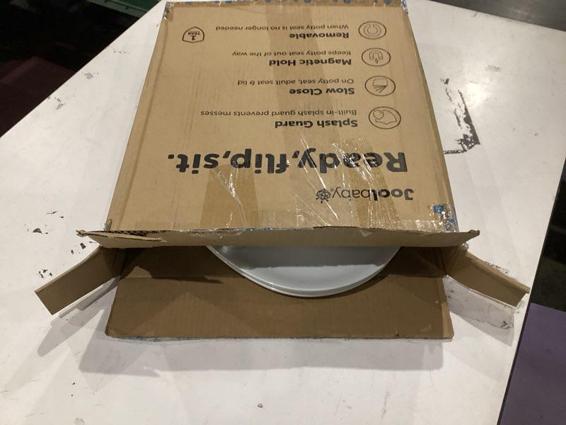 Condition photo showing As Is for Quick Flip Toilet Seat with Built-in Potty & Splash Guard for Toddler Training, Slow Close - Jool Baby (Elongated)