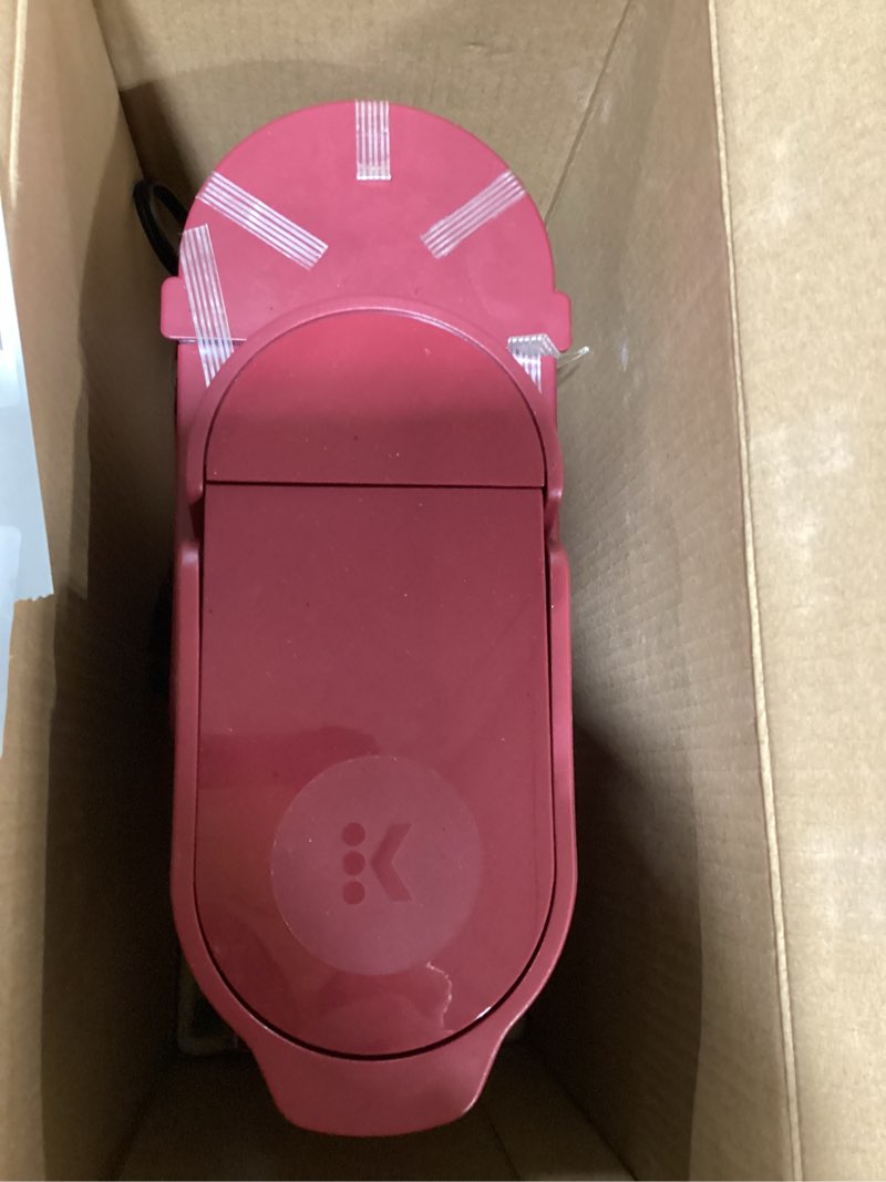 Condition photo showing New/Like New for keurig k-express single serve k-cup pod coffee maker, 3 brew sizes, strong button feature, 42oz removable reservoir, island berry holiday berry