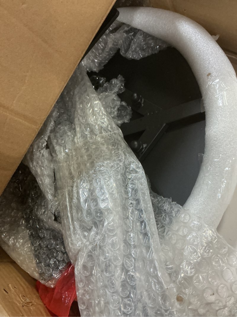 Condition photo showing Good Condition for C Shaped Side Table End Coffee Tables, Unique Aesthetics Minimalist Accent Tables, Multifunction Round Metal Side Tables for Living Room Bedroom Sofa Balcony Couch Patio Yard Garden Indoor & Outdoor Black 23.6 inches