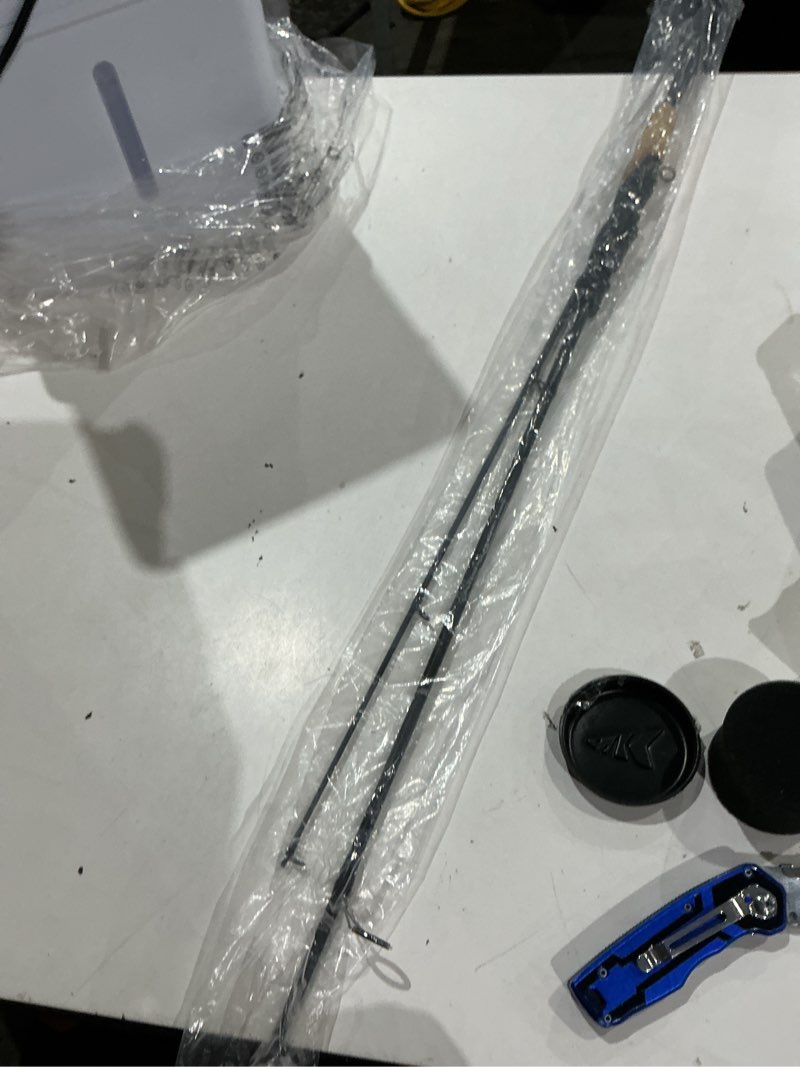 Condition photo showing As Is for kastking spartacus ii plus twin-tip spinning & casting rods, im6 graphite blanks, stainless steel frame with zirconium oxide rings, 2-piece rods with extra tip section, pts, no-slip grip, hook keeper 6'0"- m- fast (2 pcs+ extra tip) spin