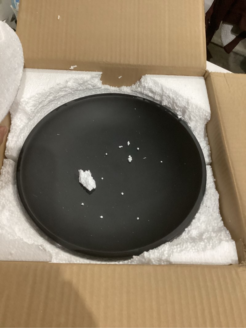 Condition photo showing New/Like New for KIVY Concrete Fruit Bowl for Kitchen Counter - Large Decorative Bowl for Home Decor - Modern Key Bowl for Entryway Table - Pedestal Bowl - Fruit Basket for Home Decor - Black Fruit Bowl Decor Black Pedestal