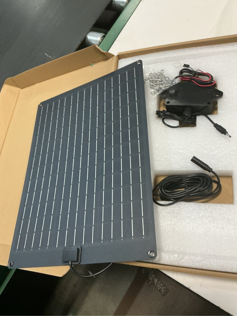 Condition photo showing As Is for solar battery charger maintainer, zuomeng 20w solar panel kit for dump trailer built-in maintenance pulse & intelligent mppt charge controller, waterproof, suitable for 12v lead-acid battery