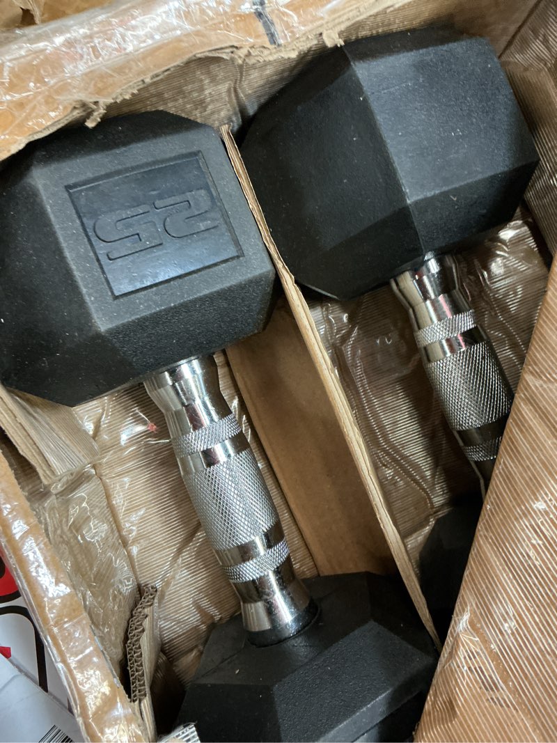 Condition photo showing Good Condition for cap barbell coated hex dumbbell, single, 25 lb (2), black