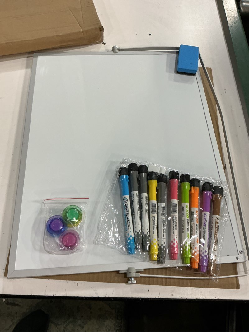 Condition photo showing Good Condition for grtard magnetic dry erase board with stand, 18''x14'' double-sided white board for kids, desktop whiteboard with stand, large white board, desk whiteboard portable, dry erase board for kids, memo silver 18"w x 14"h