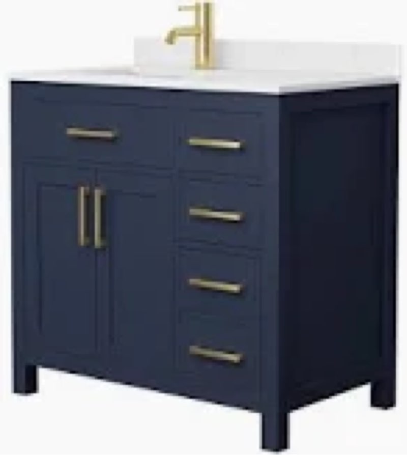 36" Single Bathroom Vanity With Ceramic Top