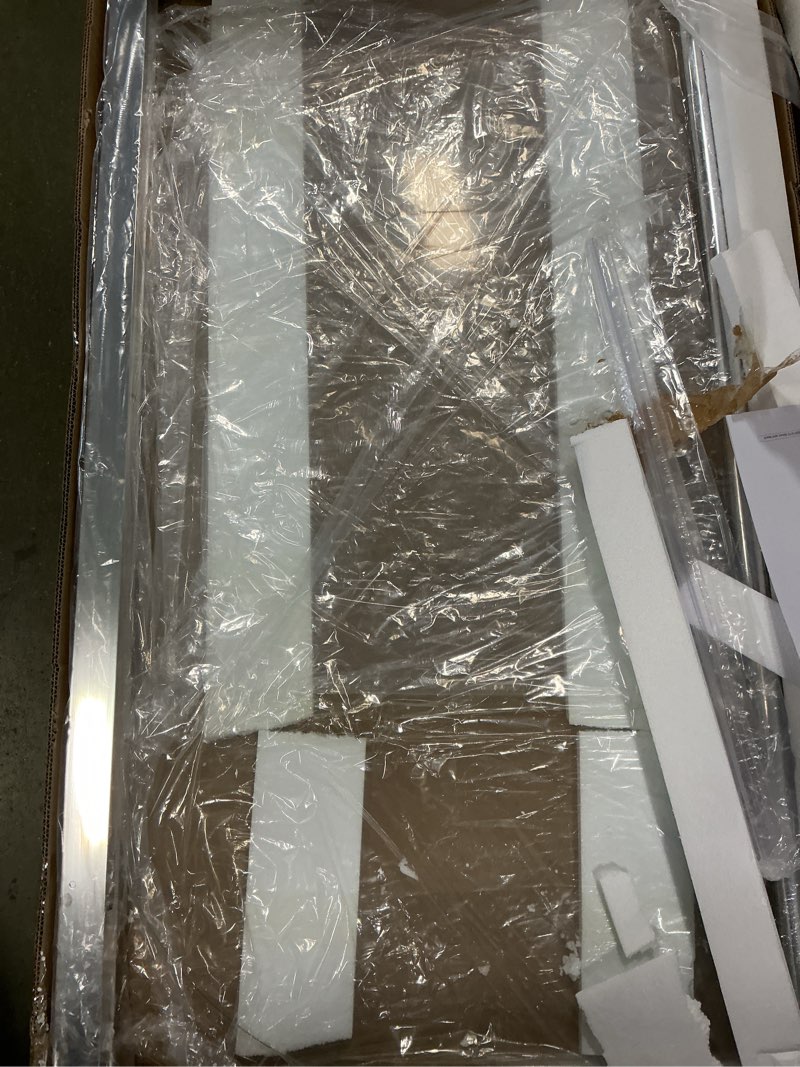 Condition photo showing Good Condition for Frameless Pivot Half Shower Door for Bathtub, 1/4" (6mm) Clear SGCC Tempered Glass Panel with Explosion-Proof Film, 304 Stainless Steel Handle, Can be Installed on Left & Right Side