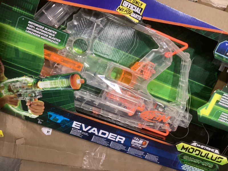 Condition photo showing Good Condition for Nerf Modulus Ghost Ops Evader Motorized Blaster - Light-Up See-Through Blaster and Barrel Extension, Includes 12 Official Elite Darts (Amazon Exclusive) Standard Packaging