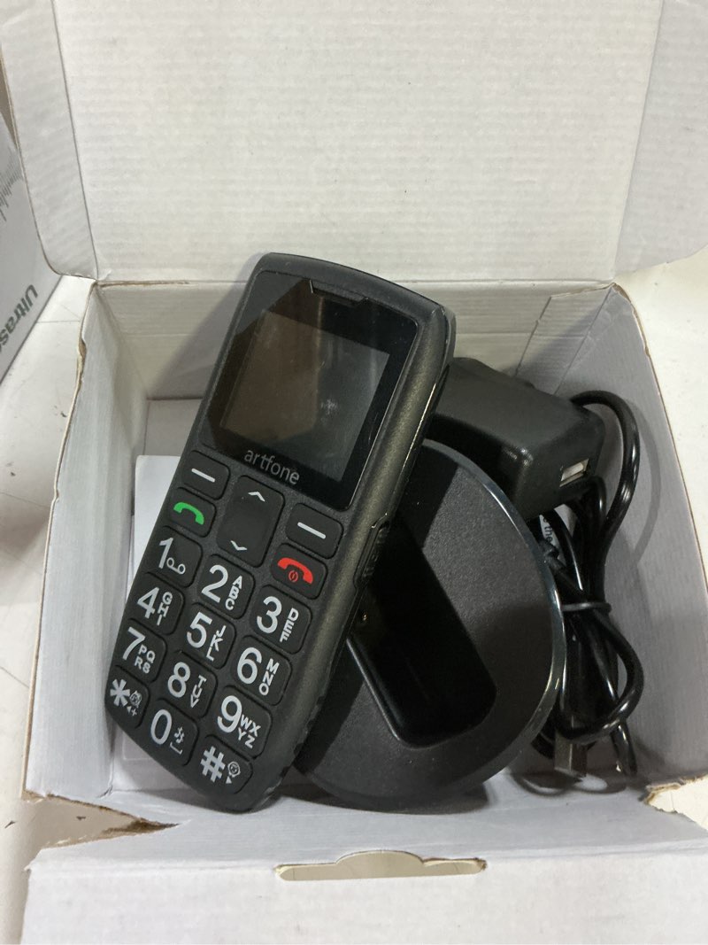 Condition photo showing Good Condition for artfone c1+4g cell phone for seniors, large buttons basic phone, sos button, charging dock, voice time, speed dial, hands-free, large font, loud speaker, fm radio, simple mobile phone, 1800mah, black c1+4g pro black