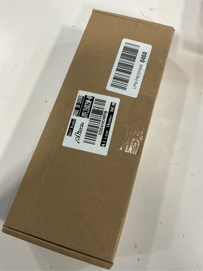 Condition photo showing New/Like New for Alise Floating Shelf Brackets White, 4 Pcs L Brackets for Shelves,10'' Hidden Invisible Shelf Brackets, 1/5" Inch Thick Heavy Duty Metal Wall Shelf Support Corner Brackets for Home and Mounting Shelf 10 Inch White