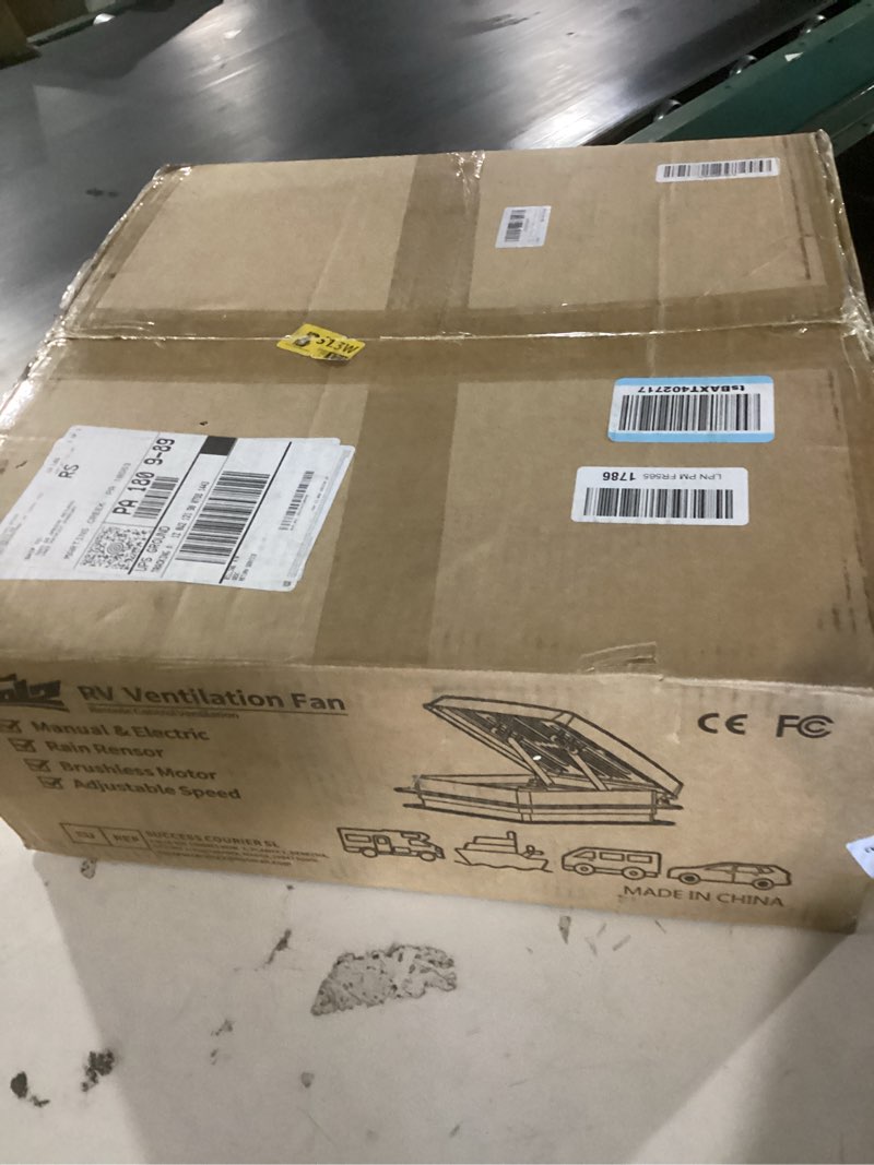 Condition photo showing New/Like New for usa rv roof vent with fan 12-volt - 14"x14" - reversible 4-speed - touch controls - manual