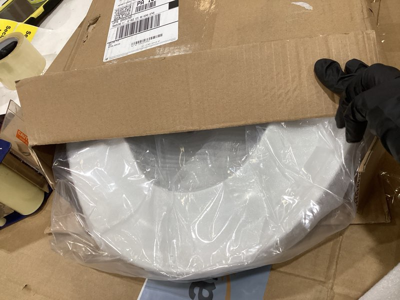 Condition photo showing As Is for SS114 Toilet Seat Replacement Compatible with TOTO, Elongated Soft Close Toilet Seat for SS113/SS154/SS204/SS214/SS224, Transitional Heavy Duty Oval Toilet Seats, 2-Pack Toilet Bolts and Nuts, White Heavy Duty Elongated