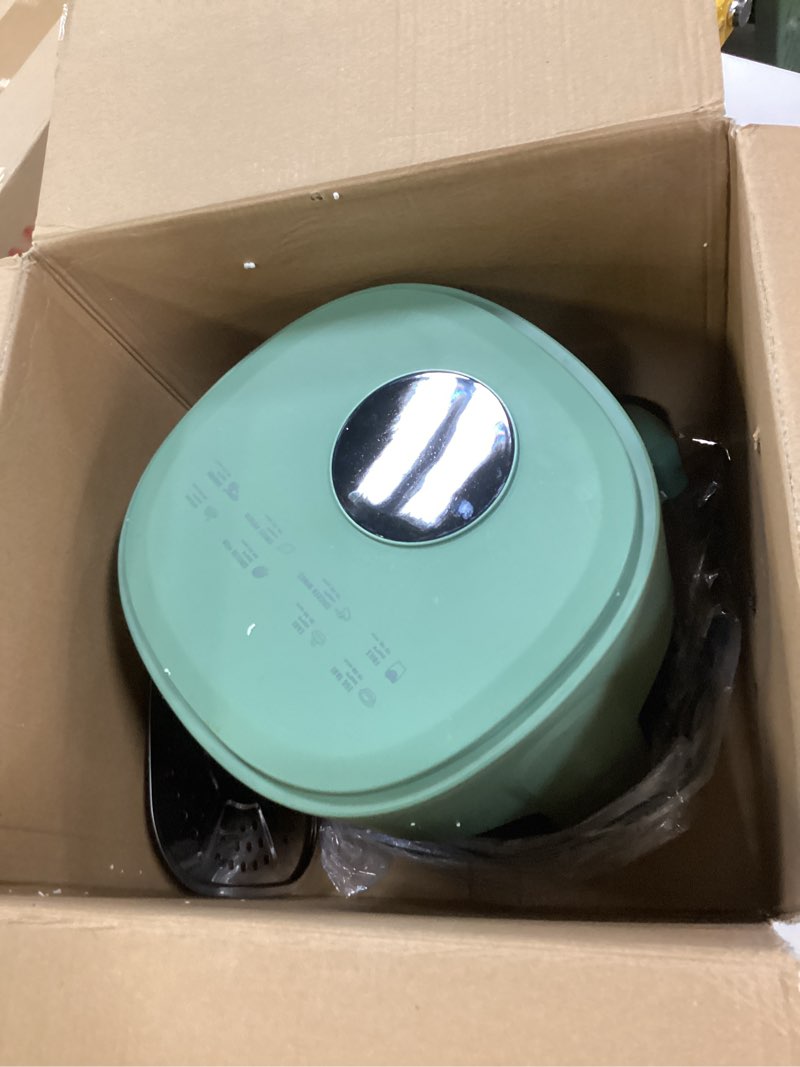 Condition photo showing Good Condition for COOK WITH COLOR Colorful 1200W 4Qt Air Fryer: Glass Basket, Dishwasher Safe, 60min Timer, 6 Presets, Temp Control 175F-400F, 4 QT, Slate Blue Medium Slate Blue