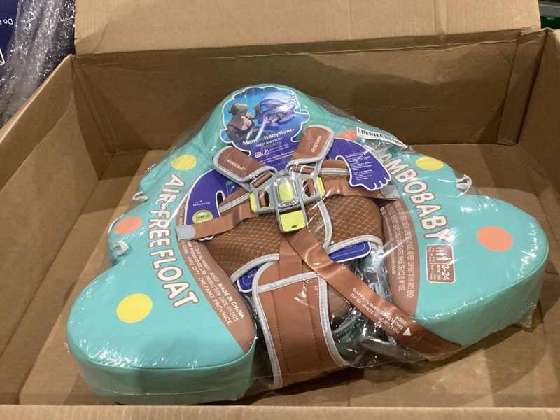 Condition photo showing Good Condition for mambobaby non-inflatable baby pool float with tail and canopy upf 50+ sun protection no flip over infant swim float skin-friendly mambo float swim trainer solid baby swimming ring classical green