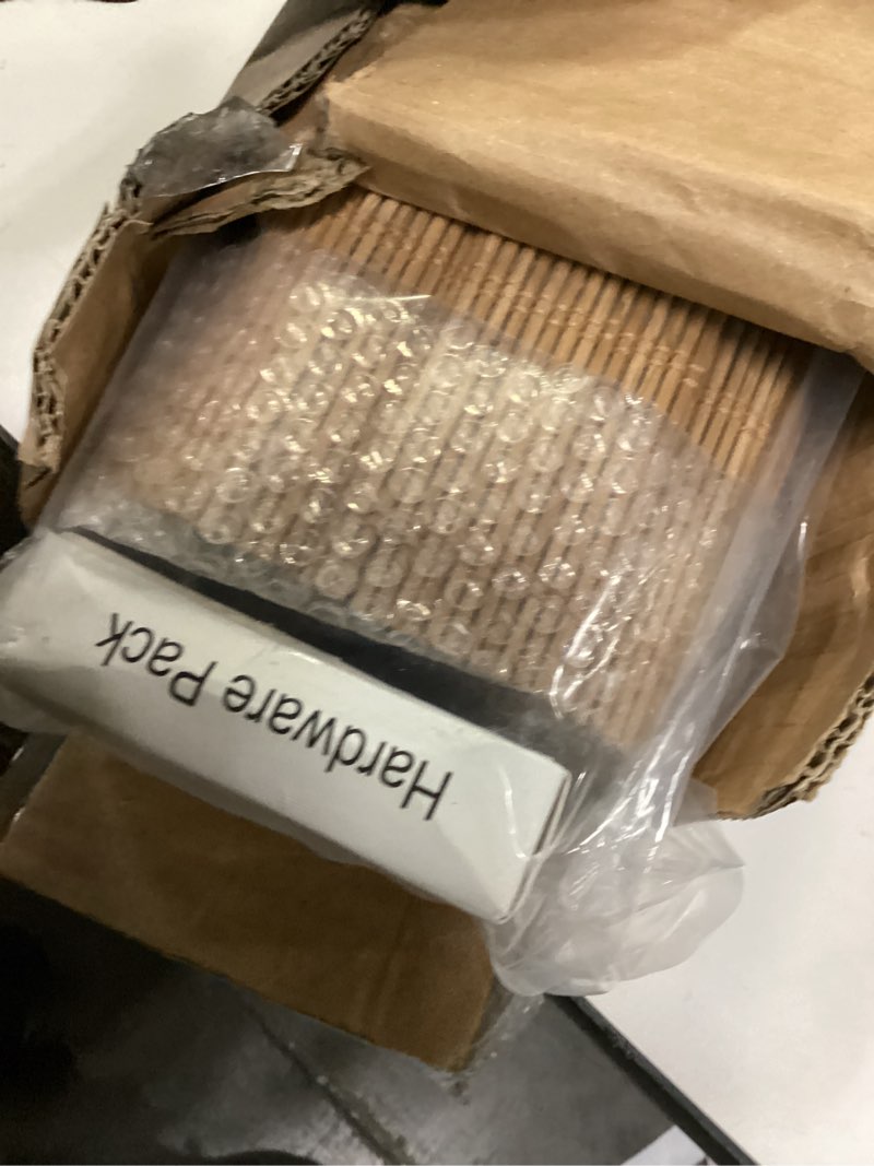 Condition photo showing Good Condition for Cordless Bamboo Roman Shades for Windows, 100% Blackout Backing Fabric for Light Blocking, 42" W × 64" H - Papara Carbon Blackout - Papara Carbon 42" W × 64" H