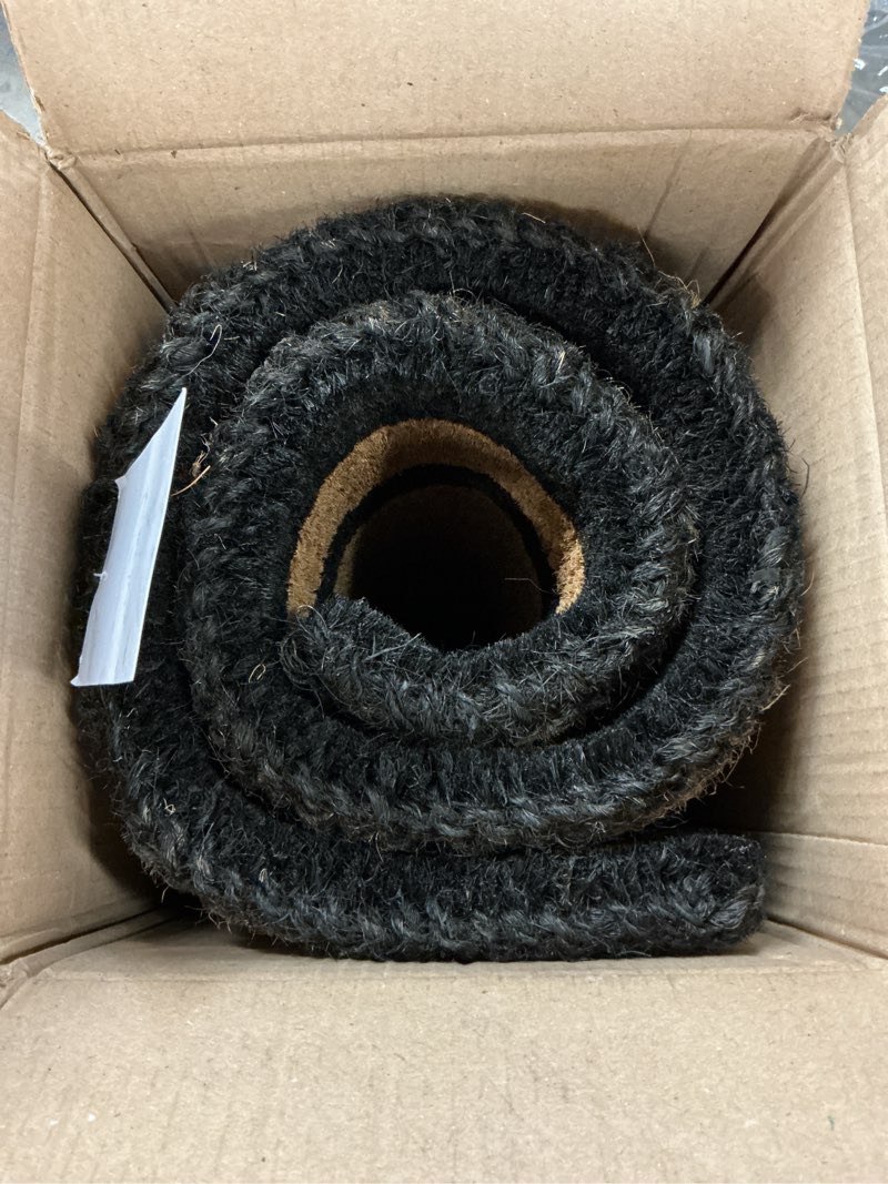 Condition photo showing New/Like New for Kempf Black Border Coir Doormat with Non Slip Backing, 30 x 48, Heavy Duty, Natural Fiber Entrance Welcome Front Door Mat, Outdoor Indoor Use Black Rectangular 2'6" x 4' (Rectangular)