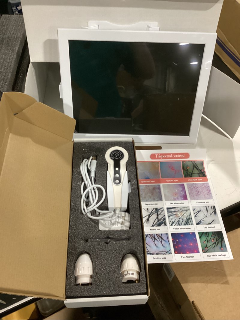 Condition photo showing As Is for professional 15-inch scalp camera for beauty salons – high-resolution hair and scalp analysis device with image storage, easy assembly, durable build, ideal for client consultations & head spa