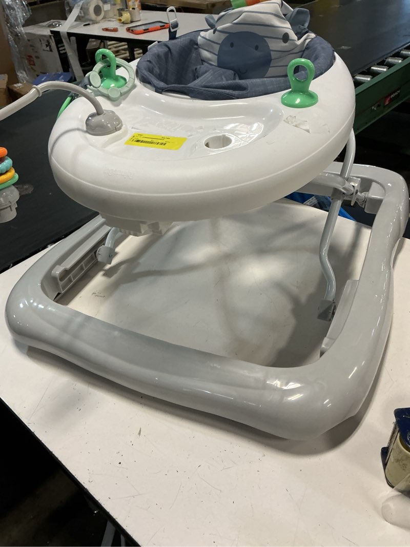 Condition photo showing As Is for ingenuity smooth strides activity baby walker - chambray, developmental walker, 3 adjustable heights, toys included, 6m-12m