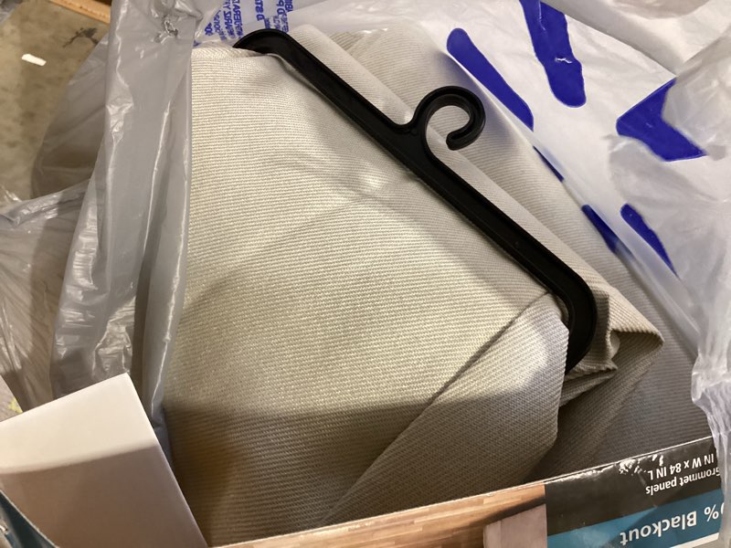 Condition photo showing Good Condition for mainstays beige solid blackout grommet curtain panel pair  set of 2  30  w x 84  l