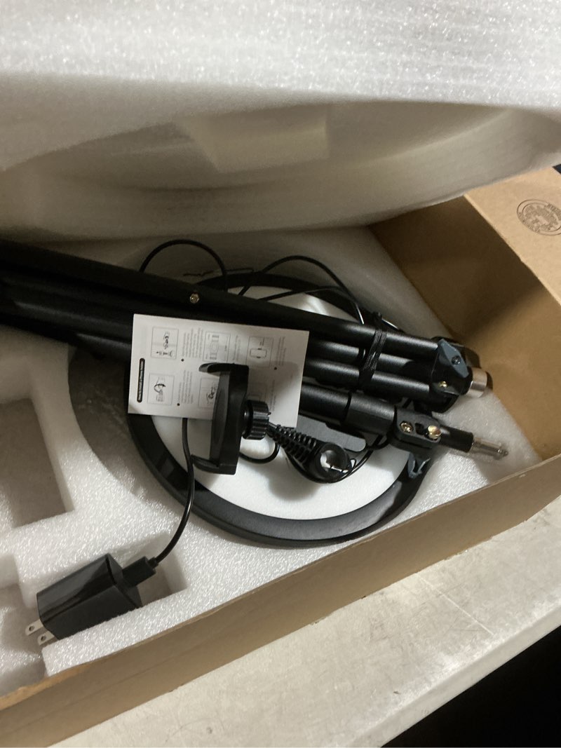 Condition photo showing As Is for Weilisi Large Ring Light with 79" Stand, 6500K Professional Full-Screen Big Ring Light with Stand and Phone Holder, Selfie Light with Remote for Studio Video Photography, TikTok, YouTube, Live Stream