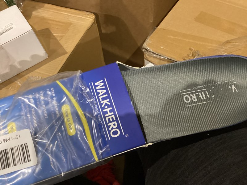 Condition photo showing Good Condition for Plantar Fasciitis Feet Insoles Arch Supports Orthotics Inserts Relieve Flat Feet, High Arch (Mens 10-10 1/2 | Womens 12-12 1/2) Gray Mens 10 - 10 1/2 | Womens 12 - 12 1/2