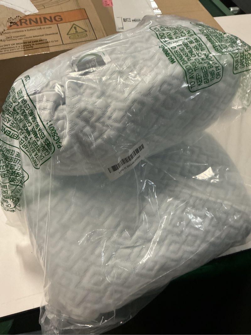 Condition photo showing Good Condition for lofe adjustable thin memory foam pillow - 4 heights from 1.2 to 4.8in, cervical pillow for neck pain relief, certipur-us neck support pillow for side sleepers, back/stomach sleepers, a removable cover blue standard: 23.6''×14.2''