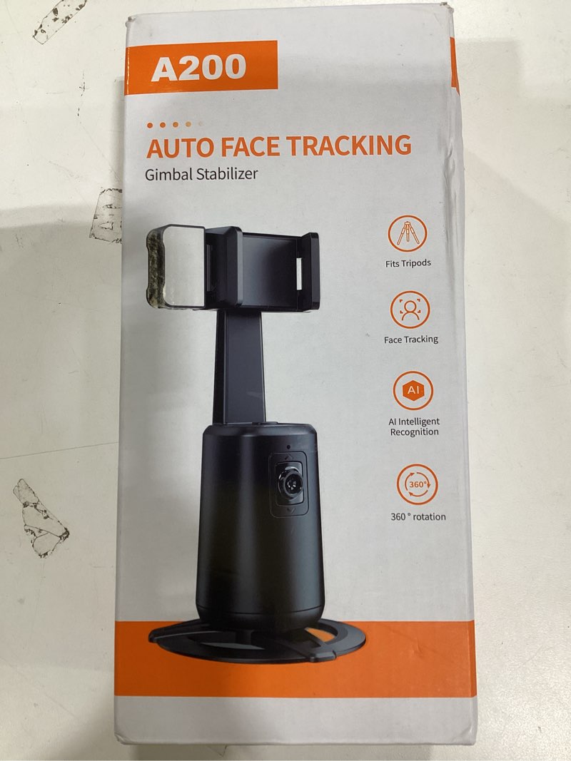Condition photo showing Good Condition for auto face tracking tripod 360° rotating cell phone photo and video kits stand, no app, camera stand with remote and gesture control, rechargeable smart shooting stand for live recording tiktok?black?