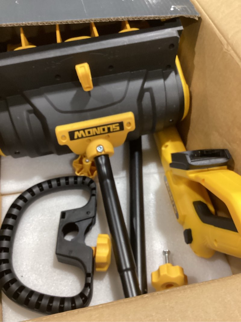Condition photo showing As Is for Cordless Snow Shovel, 20V Electric Snow Blower Compatible with De-Wait(No Battery), 13.5 Inch Cordless Snow Removal Shovel with Directional Plate - Yellow No Battery-Yellow