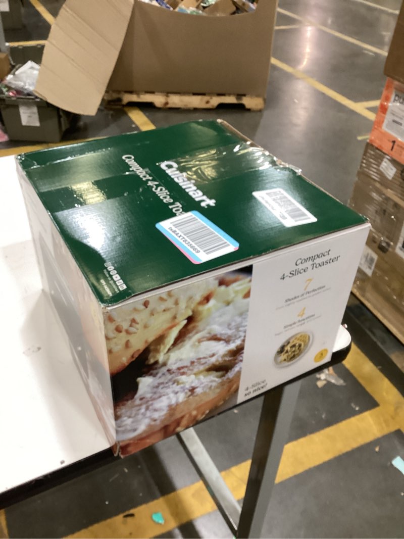 Condition photo showing As Is for Cuisinart 4-Slice Compact Plastic Toaster, Black, CPT-142BKP1